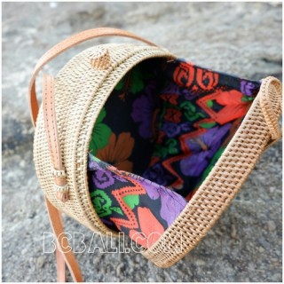 ata rattan hand woven handbags around motif ethnic bali design 